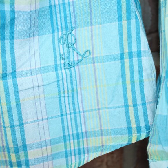 Ratna Shirt Womens M Medium Plaid Rhinestone Buttons Long Sleeve Embroidered - Picture 4 of 7